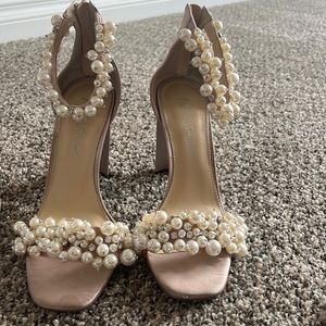 Blush pearl heels! Worn once for wedding